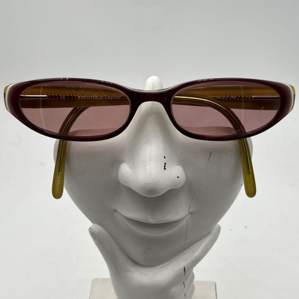 Veronica Taylor Purple Pink Oval Sunglasses Frames Hepburn